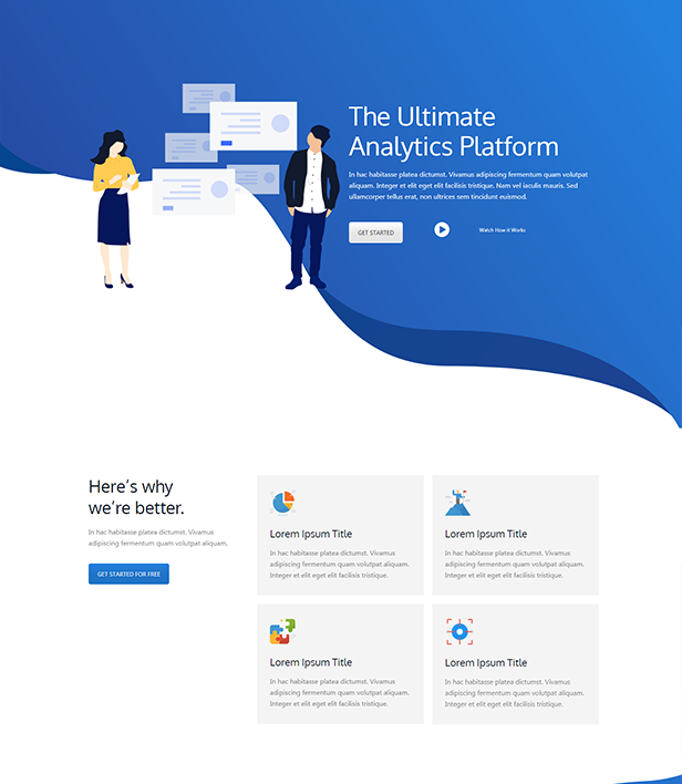 Analytics Landing Page Template - Layouts for WPBakery