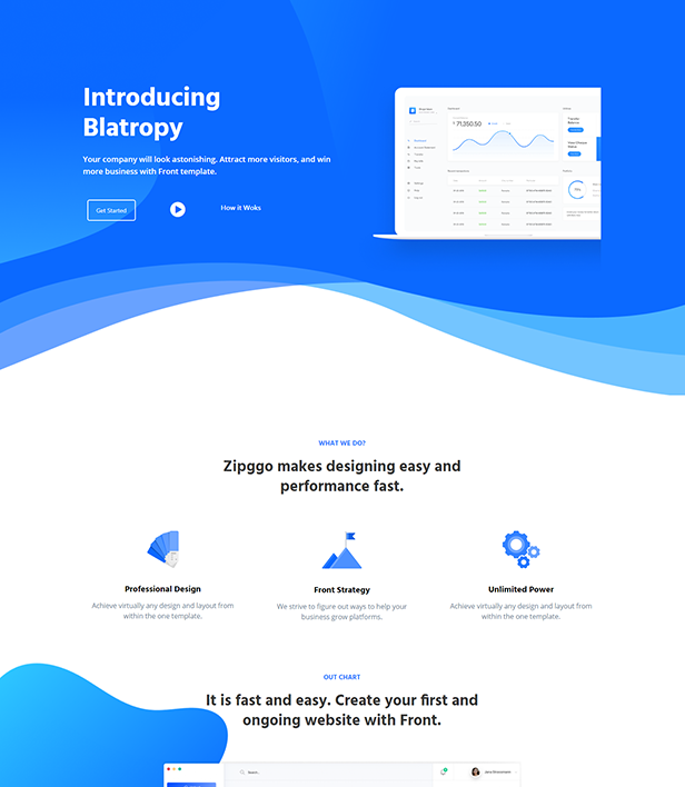 Blatropt saas Landing Page Template - Layouts for WPBakery