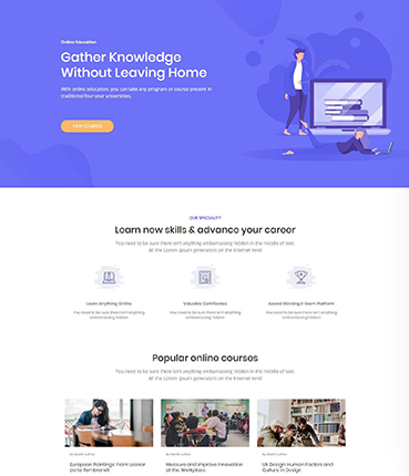 Education E-learn Page Layout